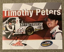 Timothy Peters Signed 2009 Strutmasters Truck Postcard NASCAR Hero Card COA