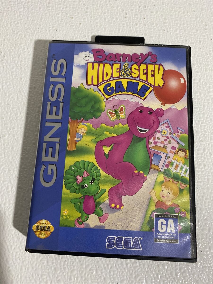 BARNEY HIDE AND SEEK Game Sega Genesis Complete With Box TESTED 10086015348