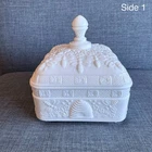 Indiana Tiara White Milk Glass Honey Bee Hives Covered Candy Dish w/ Sticker