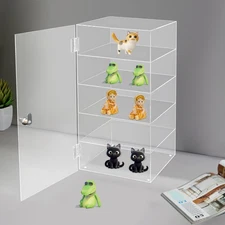 Acrylic Display Case w/ Lock Key Countertop Display Case Clear Showcase Cabinet