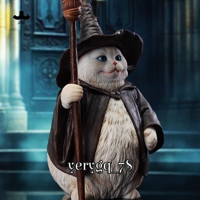 JXK Wizard Cat 1/6 Simulated Cat Figure Resin Magician Cat Model Ornament Gifts