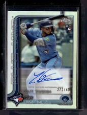 2025 TOPPS CHROME REFRACTOR /499 ROOKIE AUTO LEO JIMENEZ BLUE JAYS