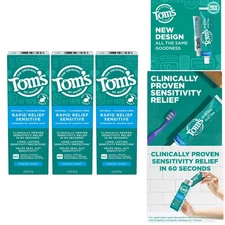 Fluoride-Free Rapid Relief Toothpaste - Fresh Mint, 3 x 4 oz for Sensitive Teeth