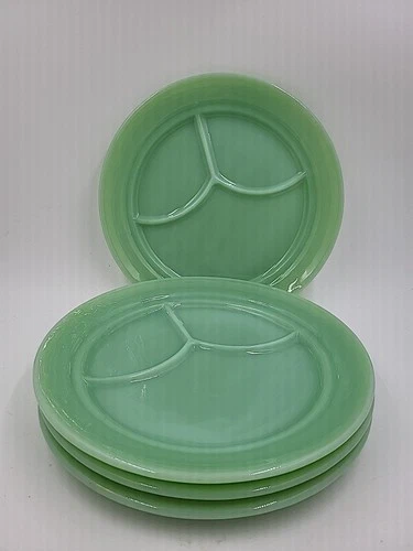 Jadeite Restaurant Ware Divided Grill Plates (4)