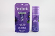 Skintimate Exotic Violet Blooms Women's Scented Disposable Razors w/ shaving gel