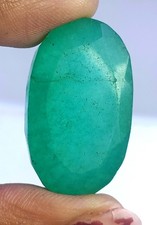 Natural 39.00 Ct Green Emerald Faceted Certified Oval Cut Loose Gemstone 6MGV