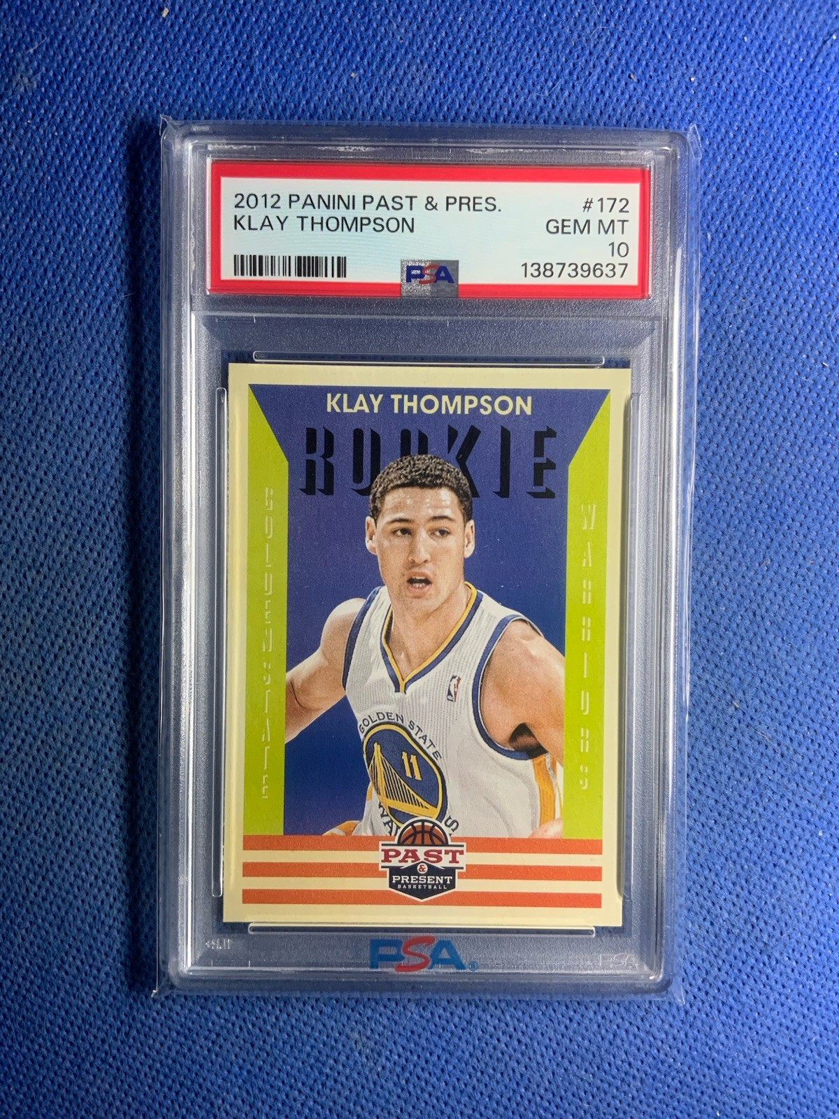 2012-13 PANINI PAST & PRESENT KLAY THOMPSON (ROOKIE) #172 WORRIORS PSA 10