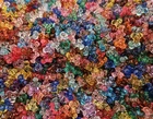 1,000 pcs Assorted Colors Translucent 10mm Plastic Acrylic Craft Tri-Beads