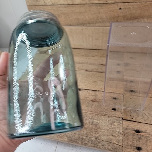 Vtg Blue Ball Mason Quart Jar with Zinc Lid Triple L "LLL" 1900 - 1910 - Picture 5 of 8