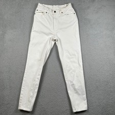 VTG 90s LEVI'S White Jeans High Rise Tapered Leg Mom Denim USA Made Sz 11 26x30