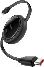 Baseus USB C to C Cable, 100W Retractable C 5A Fast 3.3ft, Black
