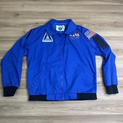 Vintage Men s Small NASA Space Shuttle Flight Jacket USA Blue Bomber