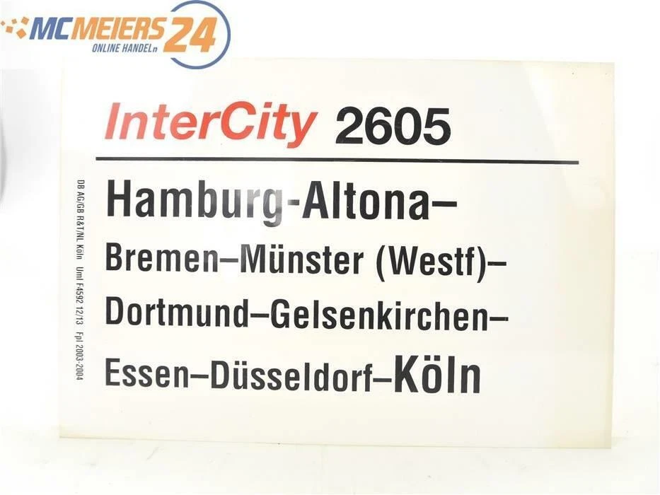 Plaque de circulation des trains E244 plaque de wagon InterCity 2605 Hambourg... - Photo 1/1