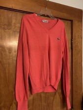 Vintage Lacoste Izod Pink Sweater Gator Logo Soft USA made Unisex Size L