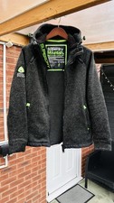 SUPERDRY MEN MOUNTAIN FUJI HOOD ZIP JACKET GREY BLACK XXL 2XL
