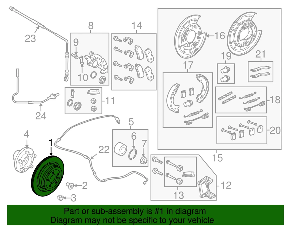 Rotor de freio traseiro Land-Rover genuíno LR3 LR4 Range Rover Sport LR189034 - Imagem 3 de 3