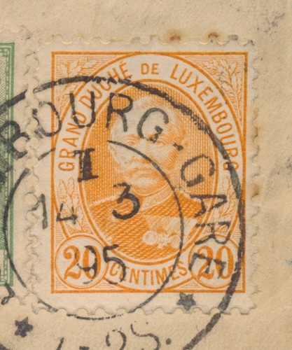 1895 LUXEMBOURG TO RUSSIA COVER, LOCAL POSTMAN LABEL, RARE EKATERINOSLAV GRN PMK - Imagen 7 de 24