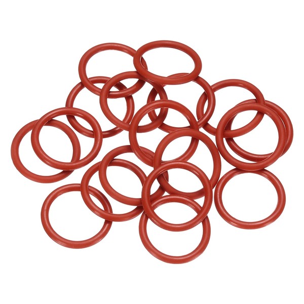 20 StüCk Silikon-O-Ring 17X13X2Mm Dichtung FüR Plumbing, Rot-image