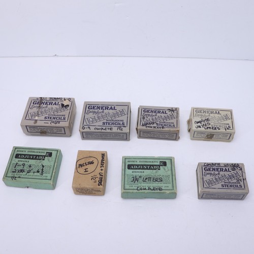 Vintage Brass Stencils 1 Set Letters & Numbers + Bonus Set Numbers 1 1/2" Scale
