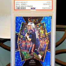 💥/25!💥 Mac Jones - ROOKIE - 2021 Panini Select - Blue Disco Prizm /25 - PSA 10