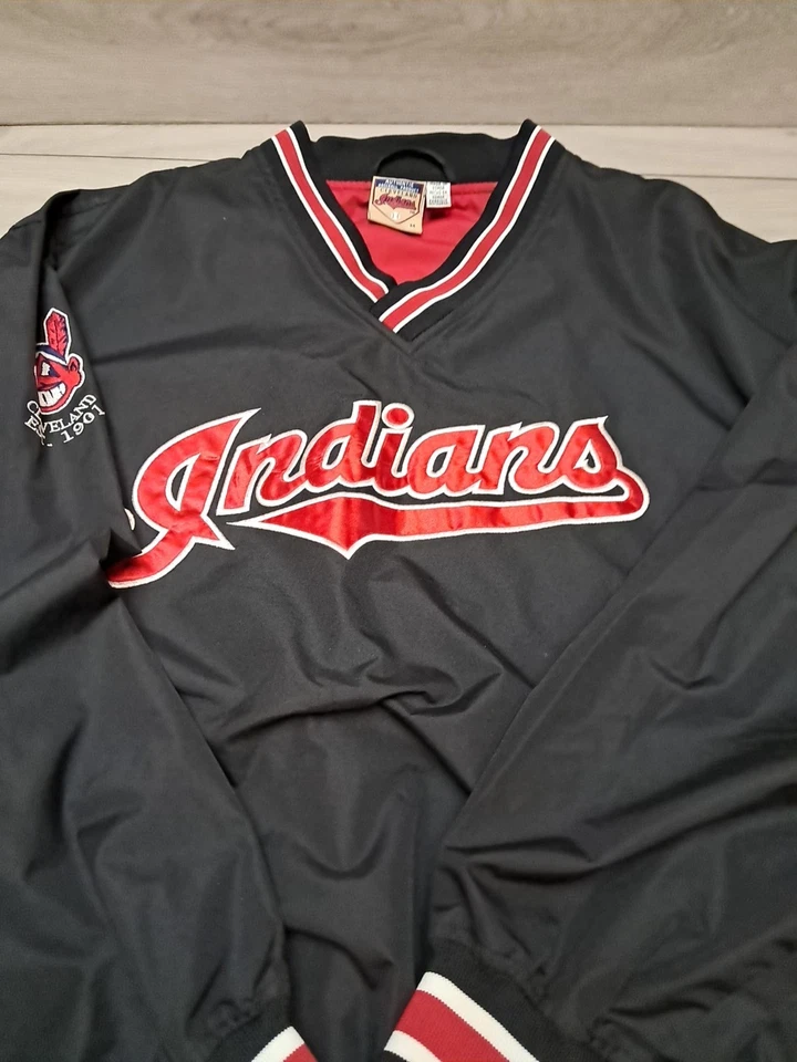 Cleveland Indians Jacobs Field Black  Pullover Light Jacket Medium Vintage  - Image 3 of 4