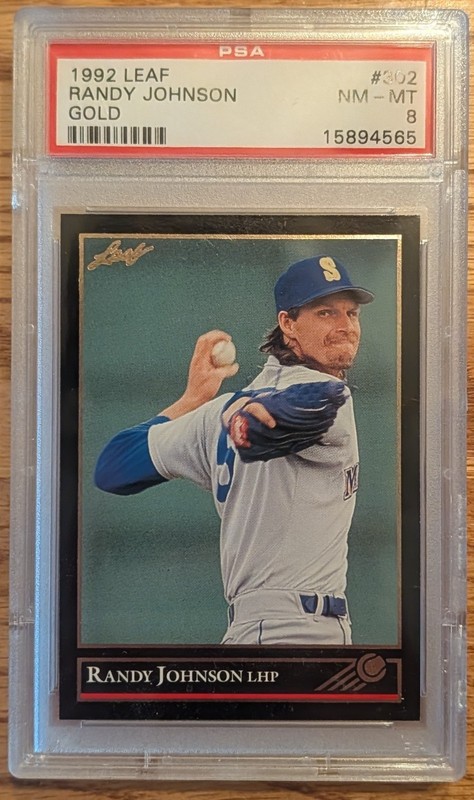 1992 Leaf #302 Randy Johnson PSA 8