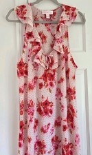 Oscar De La Renta Pink Label Floral Ruffle Neck Sleeveless Maxi Dress XL 