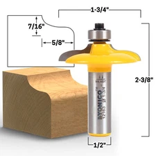 Ogee Euro Style Door Front Edging Router Bit - 1/2" Shank - Yonico 12163