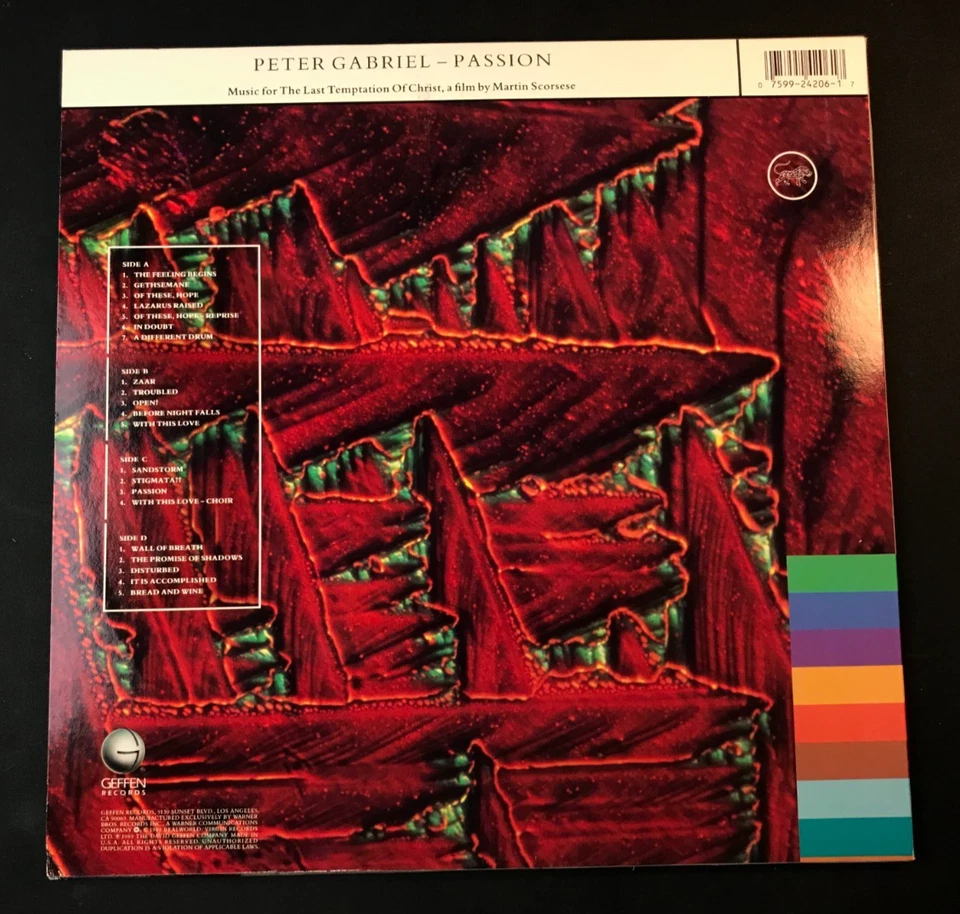 Peter Gabriel: Passion 1989 12" VTG 1st US Press Vinyl LP w/Promo Stamp VG+/VG+! Foto 3 de 4