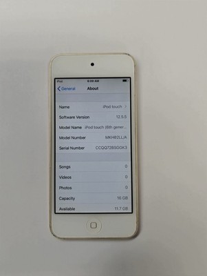 Good    Apple iPod Touch 6th Gen 16GB Gold A1574 #P2l6