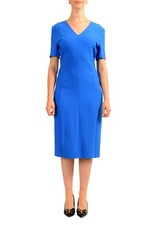 Hugo Boss Women's "Damaisa" Royal Blue V-Neck Pencil Dress US L IT 44