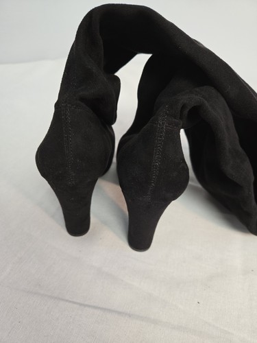 Steve Madden Gorgeous Black Faux Suede Over The Knee Heeled Boots Size 8 1/2 - Picture 6 of 15