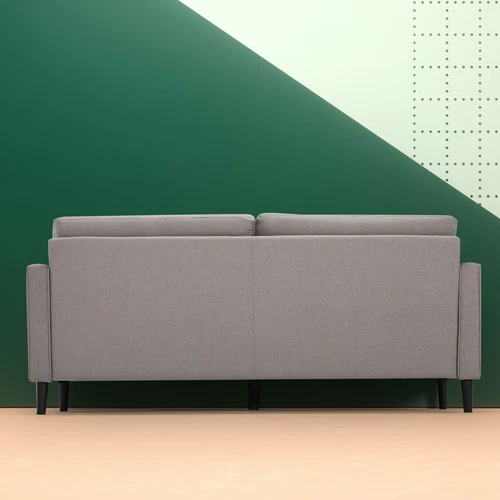 Zinus Mid-Century Retro 3 Seater Sofa Lounge Futon Couch Suite Fabric Grey 194cm - Picture 7 of 8
