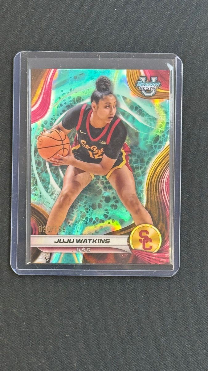 2024-25 Bowman's Best University Juju Watkins #37 USC Aqua Lava 30/199