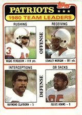 1981 Topps #94 Vagas Ferguson / Stanley Morgan / Raymond Clayborn / Julius Adams
