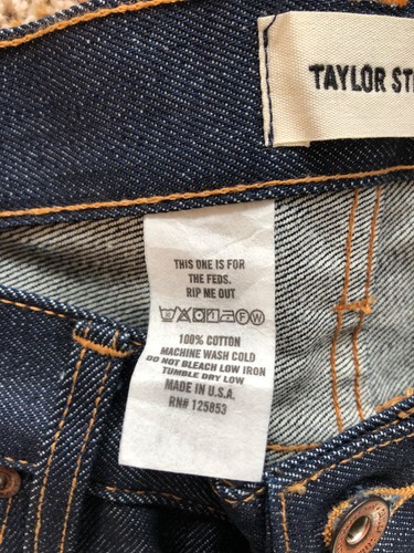 NWT NEW - Taylor Stitch Cone Mills White Oak - Size 31 Slim Jeans - Made in USA - Picture 5 of 13