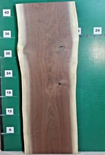 Beautiful Black Walnut Live Edge Slab 45.75"L x 17.5 to 16.5" W x 1.75" T #0656