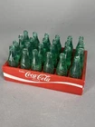 Coca Cola 1.5" Green Mini Bottles in Red Plastic Crate Vintage Coke 24 Case 1993