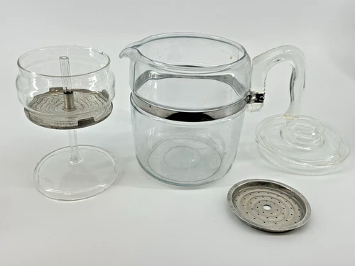 Vintage Pyrex Glass Percolator 9 Cup Flameware 7759-B Coffee Pot Maker Complete!