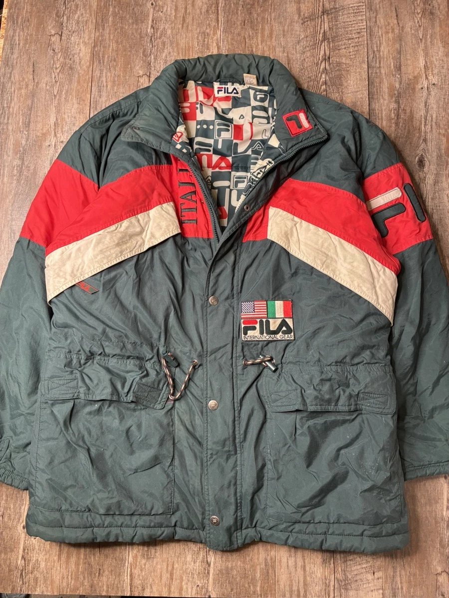 カズちん FILA ジップアップジャケット レッド/アイボリー Fila Jacket products for sale | eBay