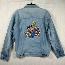 Vintage 90s The Disney Store Mickey  Friends Embroidered Denim Jacket