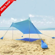 ALPHA CAMP Beach Shade Tent Portable Canopy Sun Shelter Sandbag Anchor 7.6x7.2FT