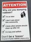 NO LITTERING SIGN - NO RUBBISH DUMPING SIGN - NO FLY TIPPING SIGN - A4