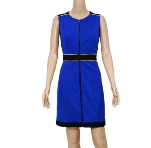 Cynthia Steffe Women Dress Sheath Size 8 Medium Blue Royal Rayon