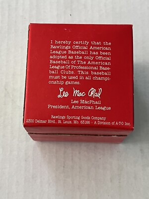 Balle De Baseball Rawlings Lee MacPhail – Ligue Américaine RO-A Vintage