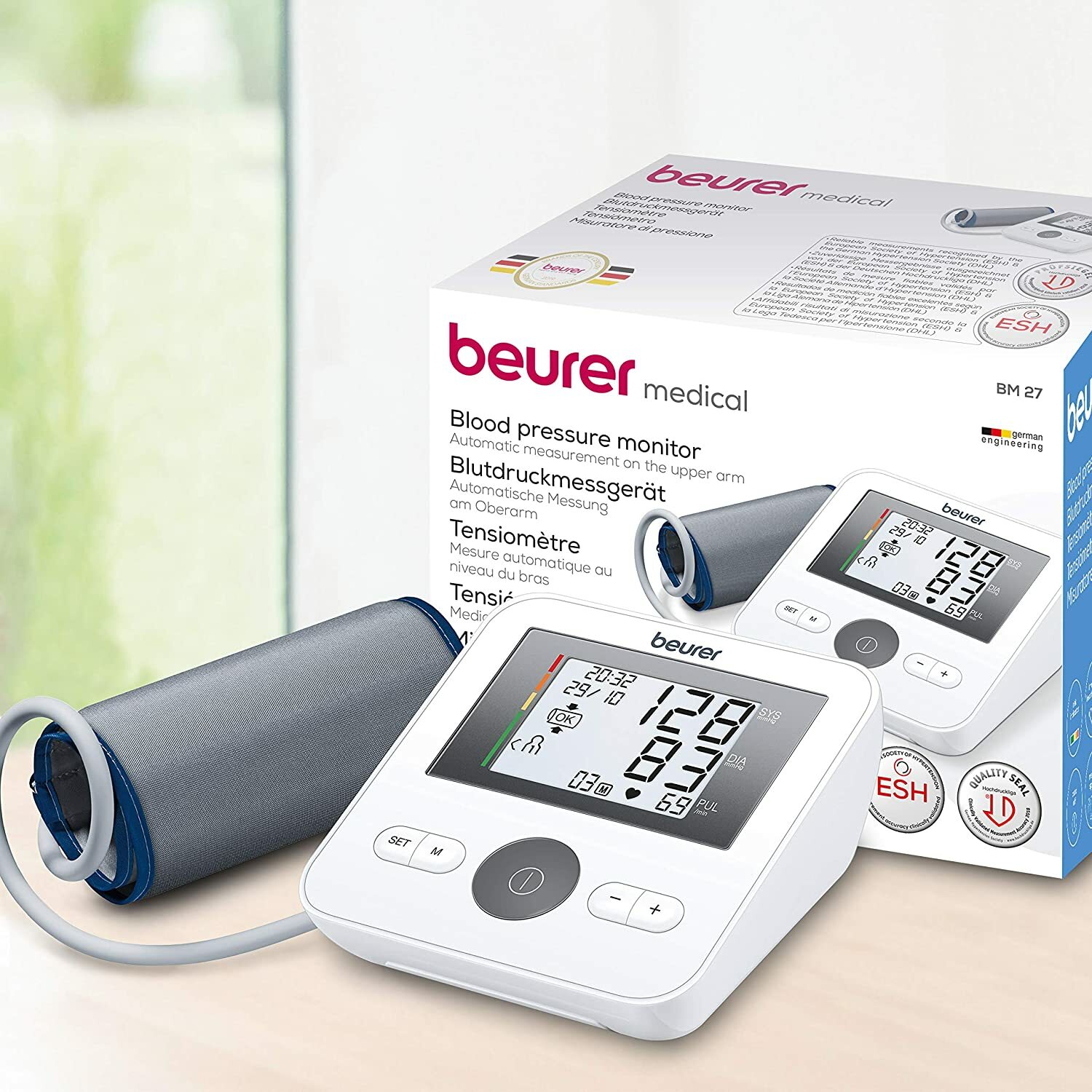Beurer Tensiometro Brazo digital LCD,detector arritmia,medicion OMS,120 memorias