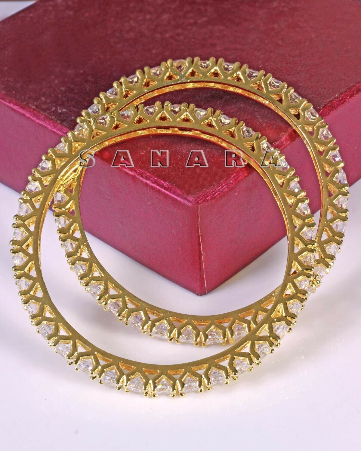 Indischer Bollywood Ad Kundan 2 Stück Armreif Armband Frauen