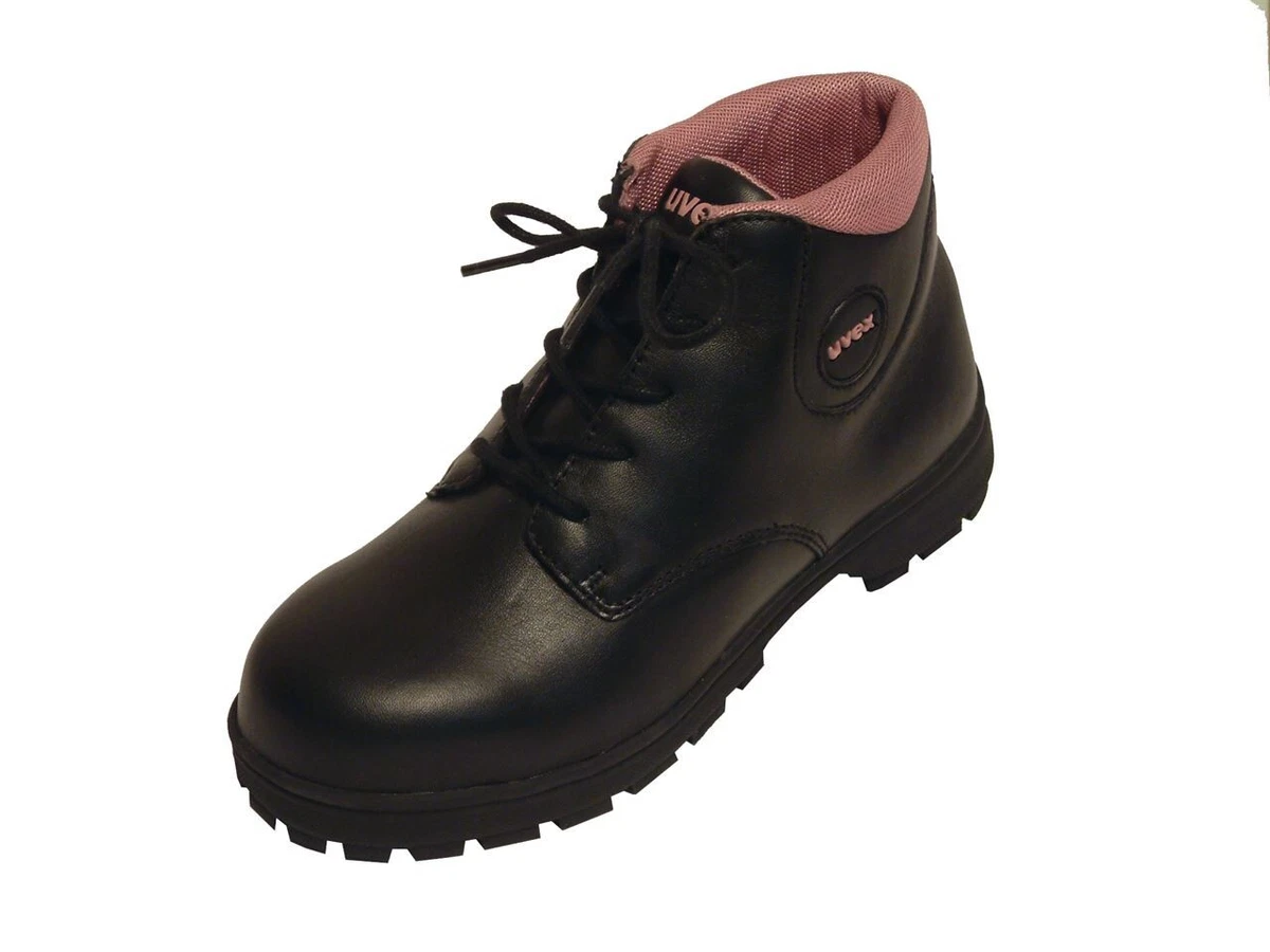 UK 3 Uvex Womens Classic Steel Toecap Safety Boots 9482.2 Black EN ISO 20345