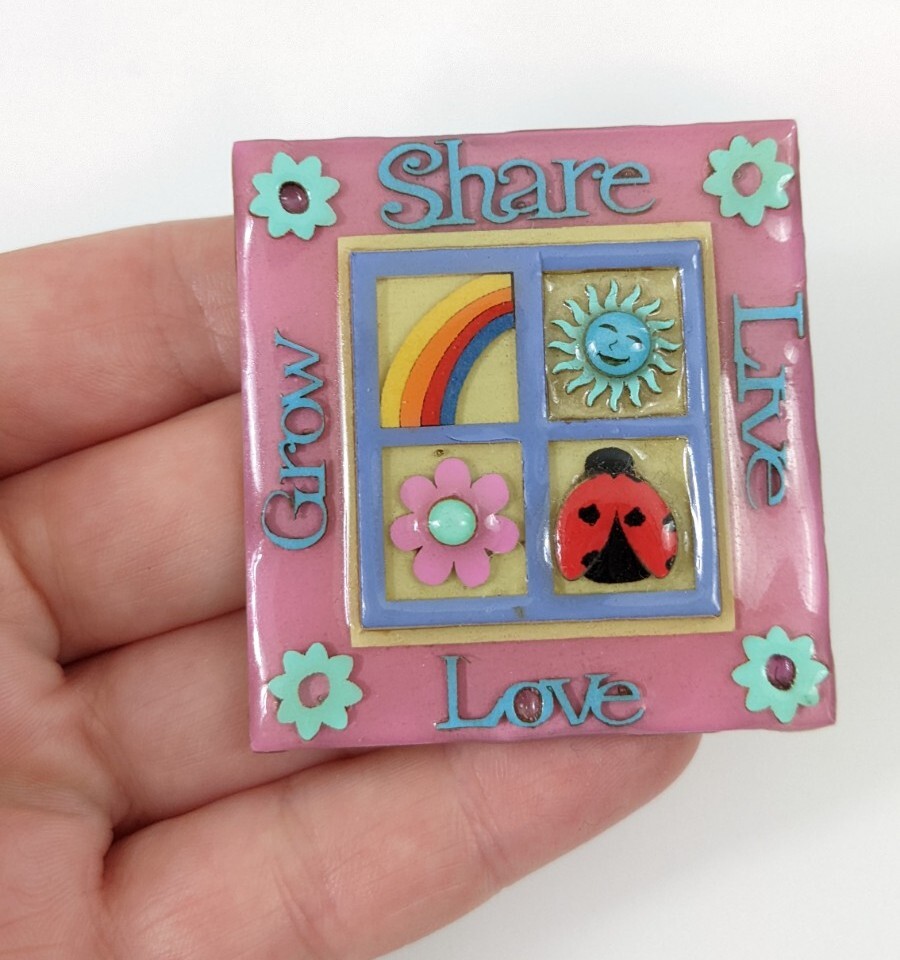 Pink Window Shaped sayings live grow love rainbow… - image 2