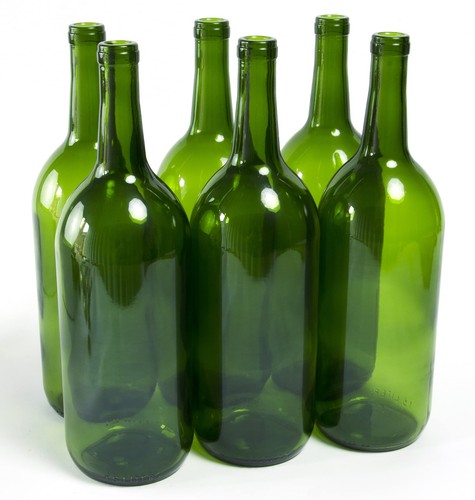 1.5 Liter Glass Bordeaux Wine Bottle Flatbottomed Cork Finish Case Of 6 Champagn